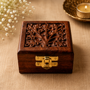 Wooden Carved Jewellery & Gift Box