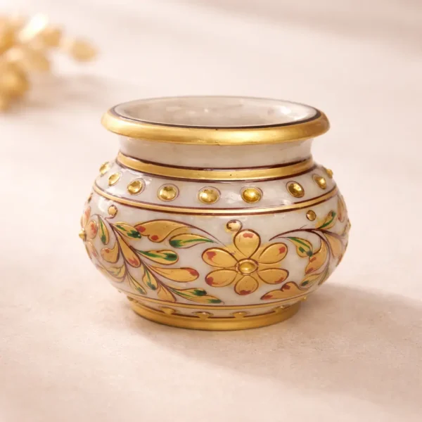 Marble hand painting pot