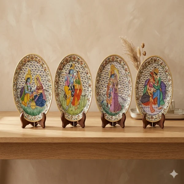 Marble jali decoration thali Marble jali decoration thali