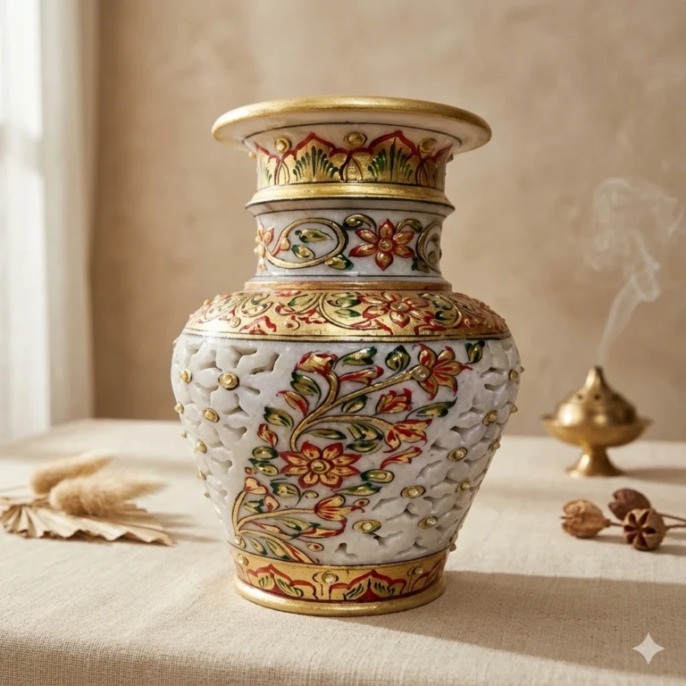 Marble Jali Flower Pot: A Timeless Handicraft for Elegant Home Decor